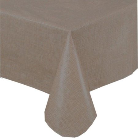 CARNATION HOME FASHIONS Carnation Home Fashions SFLN-108-44 52 x 5108 in. Vinyl Tablecloth with Polyester Flannel Backing in Linen SFLN-108/44